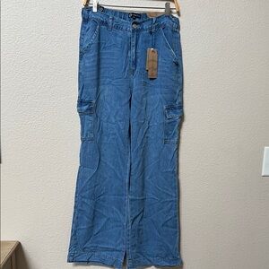 Women’s boho wide leg cargo jeans